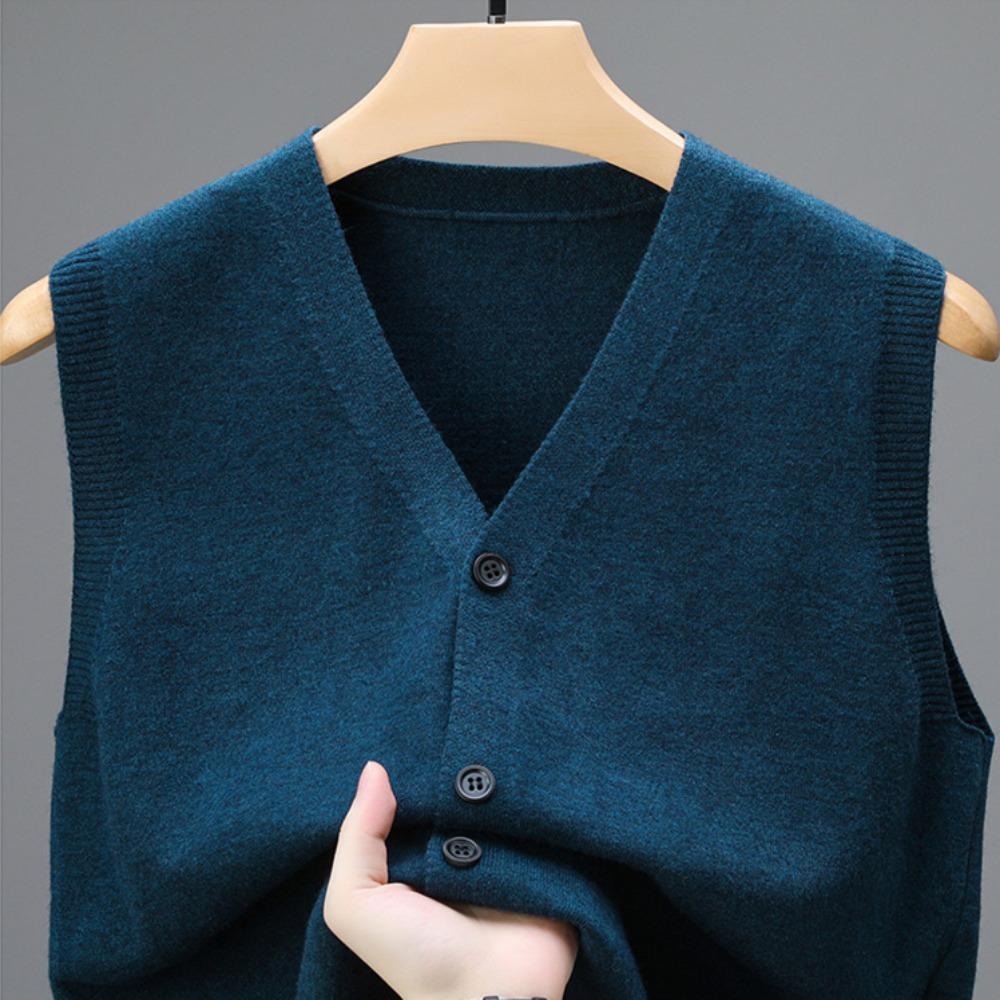 Veste fără mâneci pentru bărbați, cu un singur nasture, tricotate, vestă masculină, pulover, pulovere, rupas masculinas