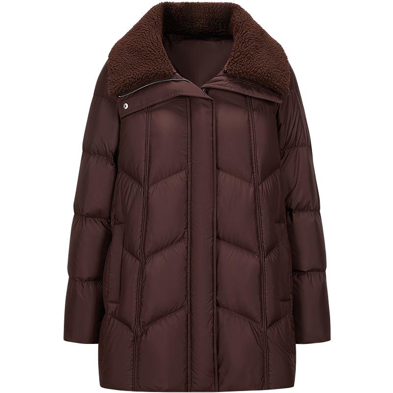 

JZ Annacoco Women s Faux Fur Collar Short Duck Down Jacket XL