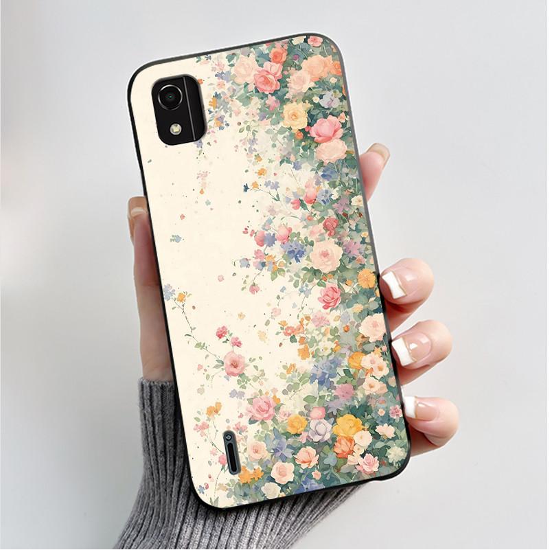 Phone Case For Nokia C2 2nd Edition Case Fashion Butterfly Flowers Black Soft Silicone Back Cover For NokiaC2 2nd Edition Casing