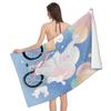 Cute Cartoon Elephant Beach Towel Quick Dry Absorbent Bath Towels Sandproof Lightweight Towel for Spa Gym Yoga Sports Swimming