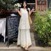 Plus Size French Style Lace Patchwork Tank Dress - Flattering & Slimming Summer Two-Piece Look