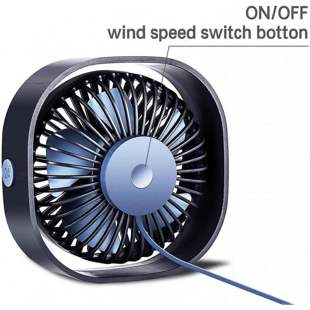 USB Desk Fan, Mini Fan 4 Inch with 3 Speeds Strong Wind and 360 Rotatable,Portable Desktop Fan Quiet Suitable for Sleep with Baby,Reading,Work from om