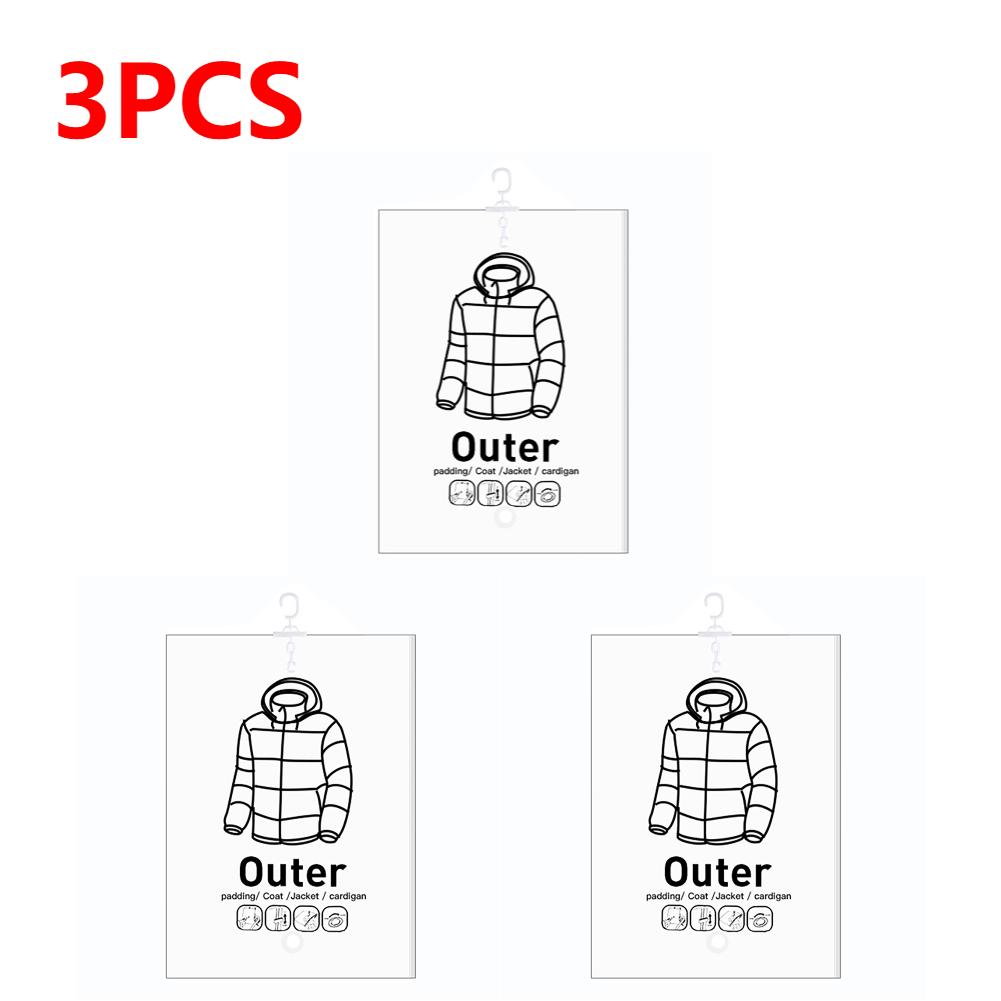 1-5pcs Hanging Vacuum Bags Space Saving Clothes Hang Transparent Vacuum Bag Storage For Clothes Down Jacket Overcoat Compression