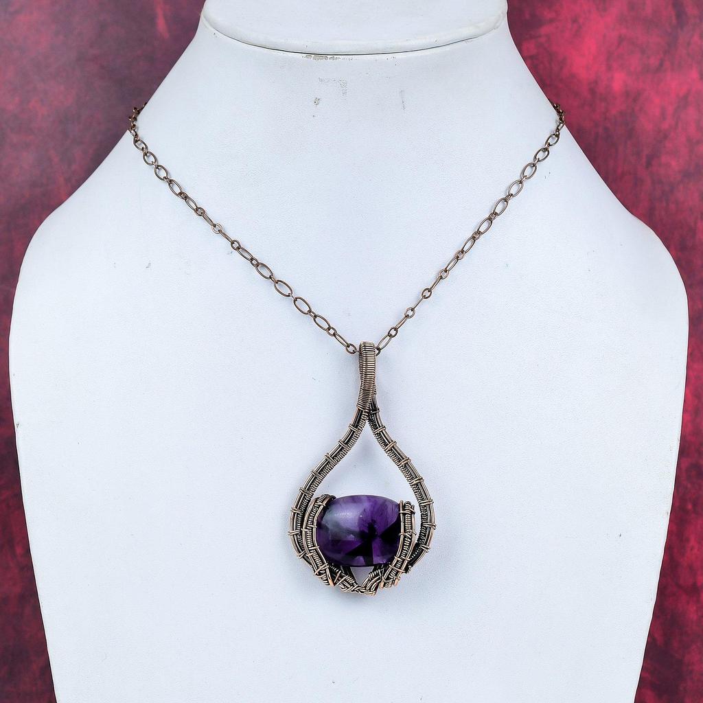 Star amethyst pendant copper wire wrapped jewelry natural gemstone pendant handmade copper pendant wonderful wire wrap pendant wedding gifts