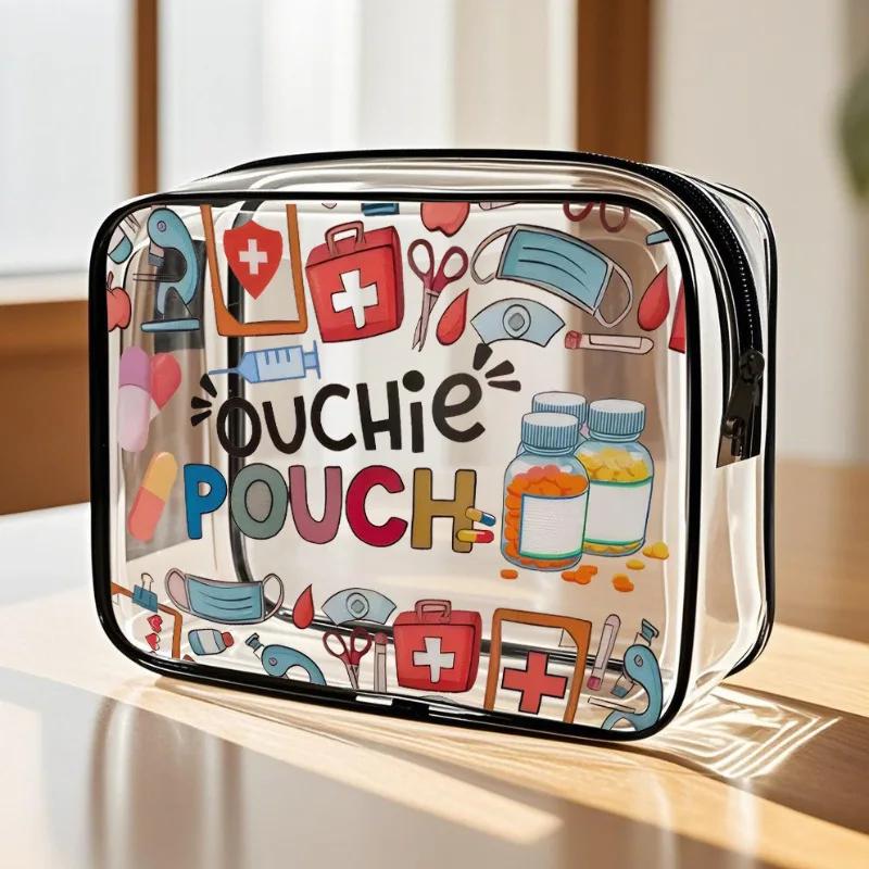Transparent Casual Handbag for Men & Women - Foldable Lightweight Travel Toiletry Organizer with Zipper Closure & Carry Handle
