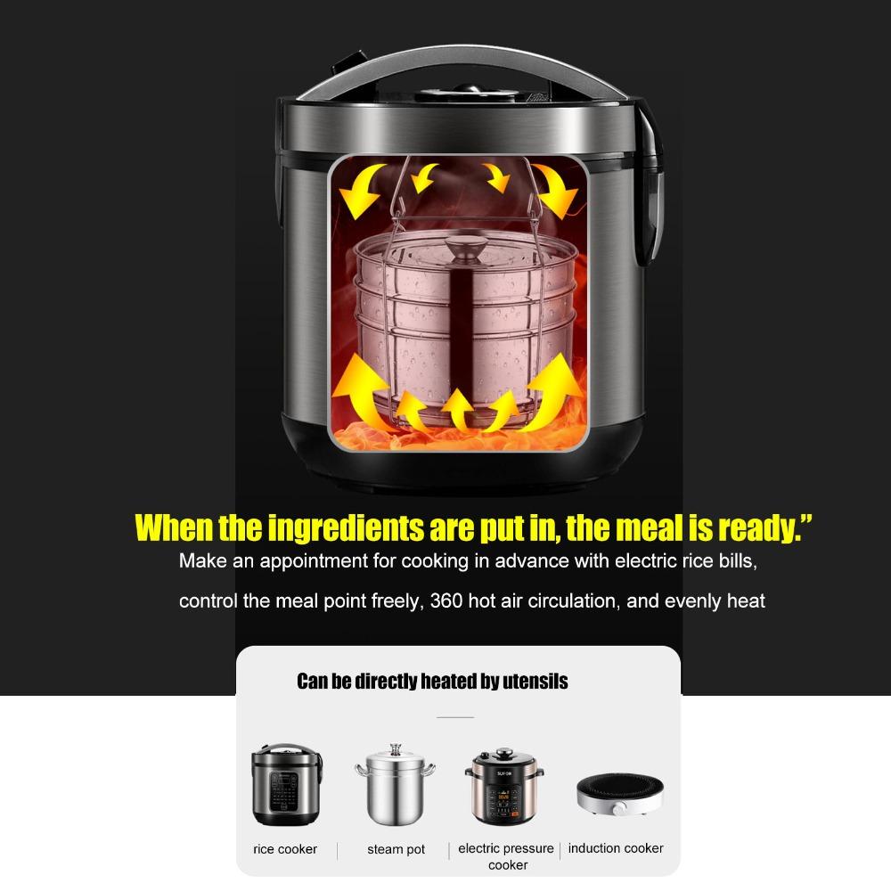 2-Tier Steam Pot 304 Stainless Steel Stackable Steamer Durable Steaming Pot  Pot-in-Pot Cooking