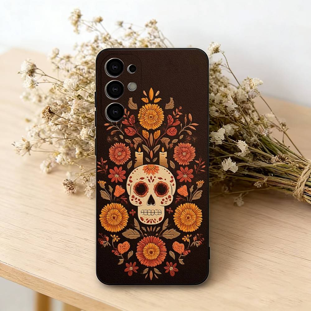 M-Mexican Catrina S-Skull  Phone Case For Samsung S25,S24,S21,S22,S23,S30,Ultra,S20,Plus,Fe,Soft Silicone Black Cover