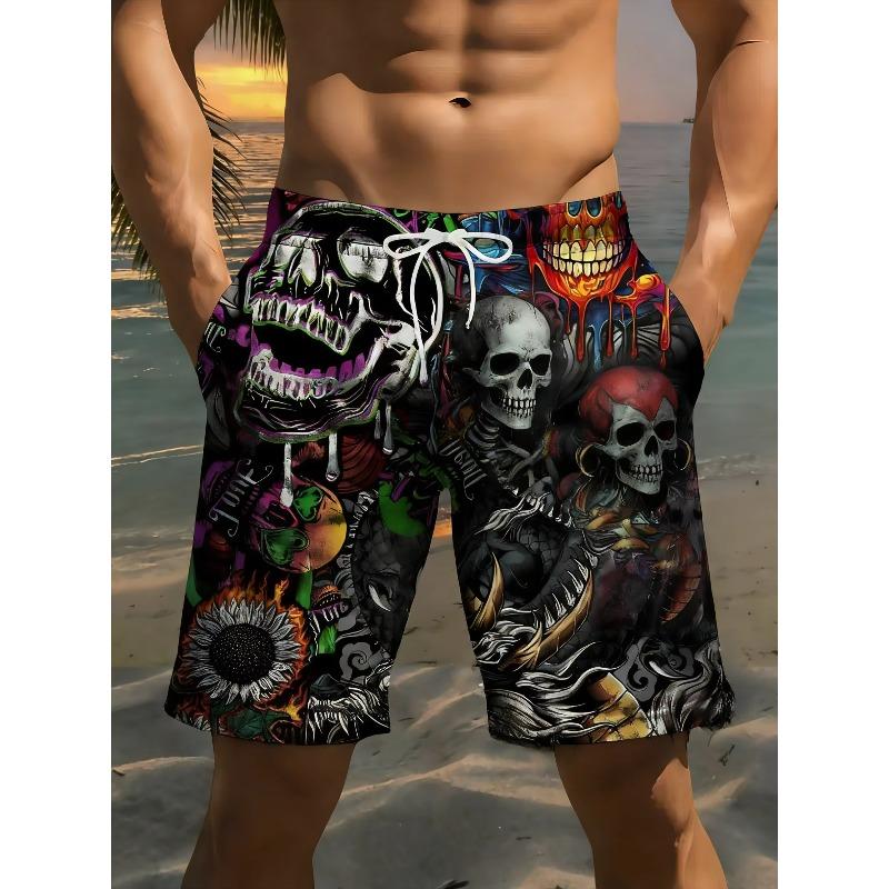 Summer Men's 3D Printed Beach Pants Fashion Versatile Trend Breathable Casual Vacation Style