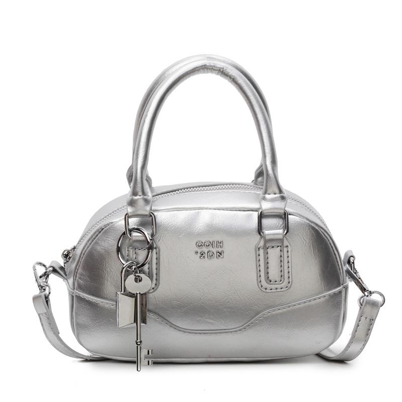 This Year's Popular Hot-selling Fashion Portable Boston Bag Simple Solid Color High-end Sense Versatile Foreign Style Messenger Women's Bag