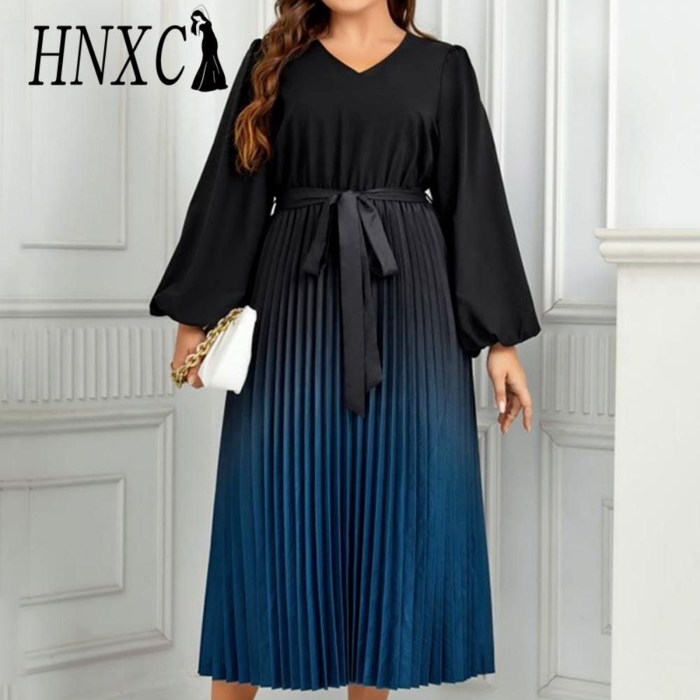 

HNXC Женские модные осенне-зимние однотонные повседневные платья с длинным рукавом и v-образным вырезом с принтом