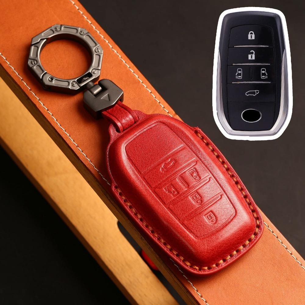 Echtes Leder Autoschlüsselhülle für Toyota Sienna Alphard Granvia Corolla Avalon Highlander Prado