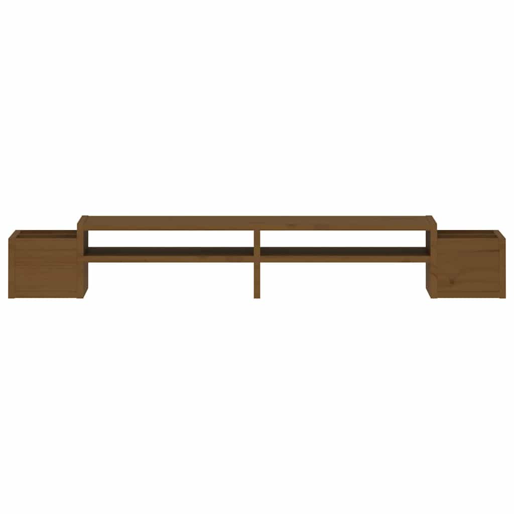 Monitor Stand Honey Brown 100 X 27.5 X 15 Cm Solid Pine Wood