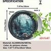 1pc Vintage Nautical Octopus Porthole Metal Wall Art Sign, Fantasy Underwater Ruins Aluminum Round Home Decor
