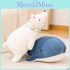 Whale Encounter Cartoon Plush Pillow With Soft Faux Fur For Home Decor