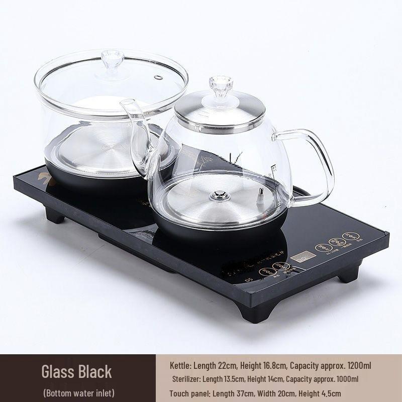 Automatic Electric Tea Set with Water Filling, Brewing, and Heating - Includes Table Tray and Water Pump (20x37 cm)