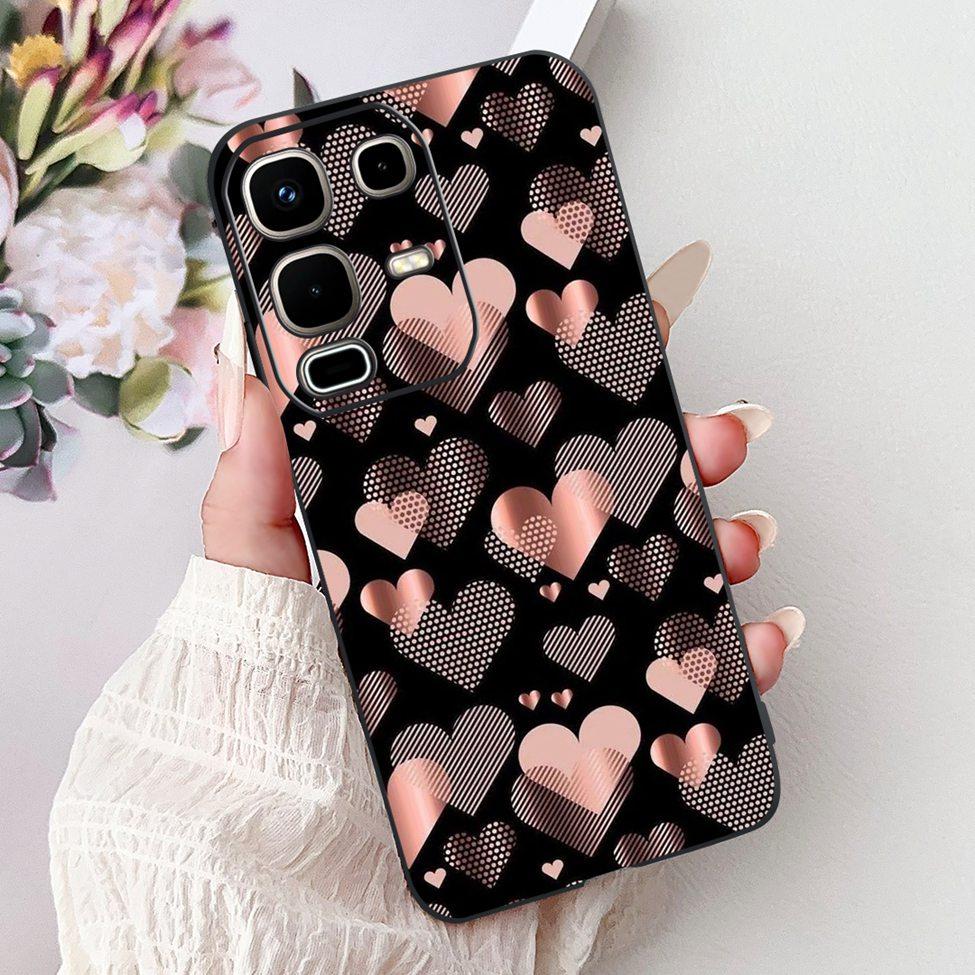 Per Infinix Note 50s X6870 Cover Posteriore Per Infinix Note 50s 5G Custodia Silicone Moda Lusso Fiori Gatto Carino Dipinto Divertente Paraurti