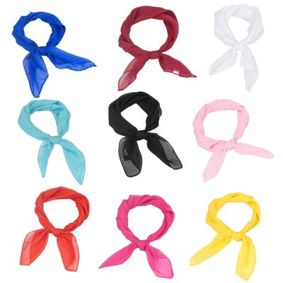Square Handkerchief Square Ribbon Neck Scarf 1950s Chiffon Scarf Retro Hair Tie