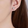 Rectangle Cut Moissanite Stud Earrings Square 14K White Gold Plated Earring