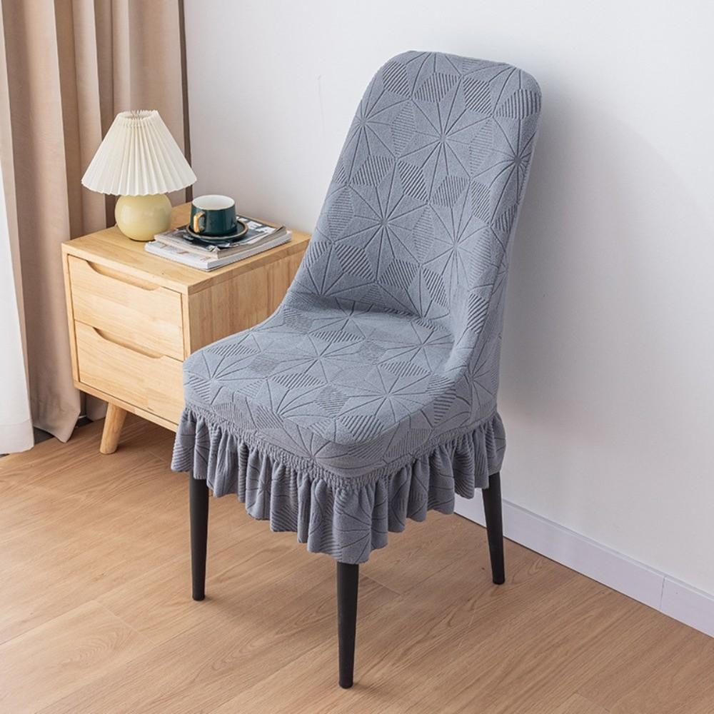 New Elastic Stretch Jacquard Chair Cushion Cover Dustproof Solid Color Curved Chair Cover Waterproof Chair Protectors Household