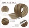 Full Shine Tape in Hair Extensions Remy Human Hair Balayage Highlights Natural Hair For Salon