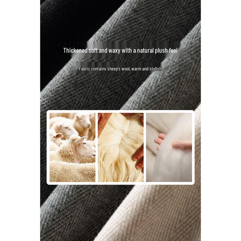 Mengshuya Women's High-Waist Herringbone Wool Blend Straight-Leg Pants