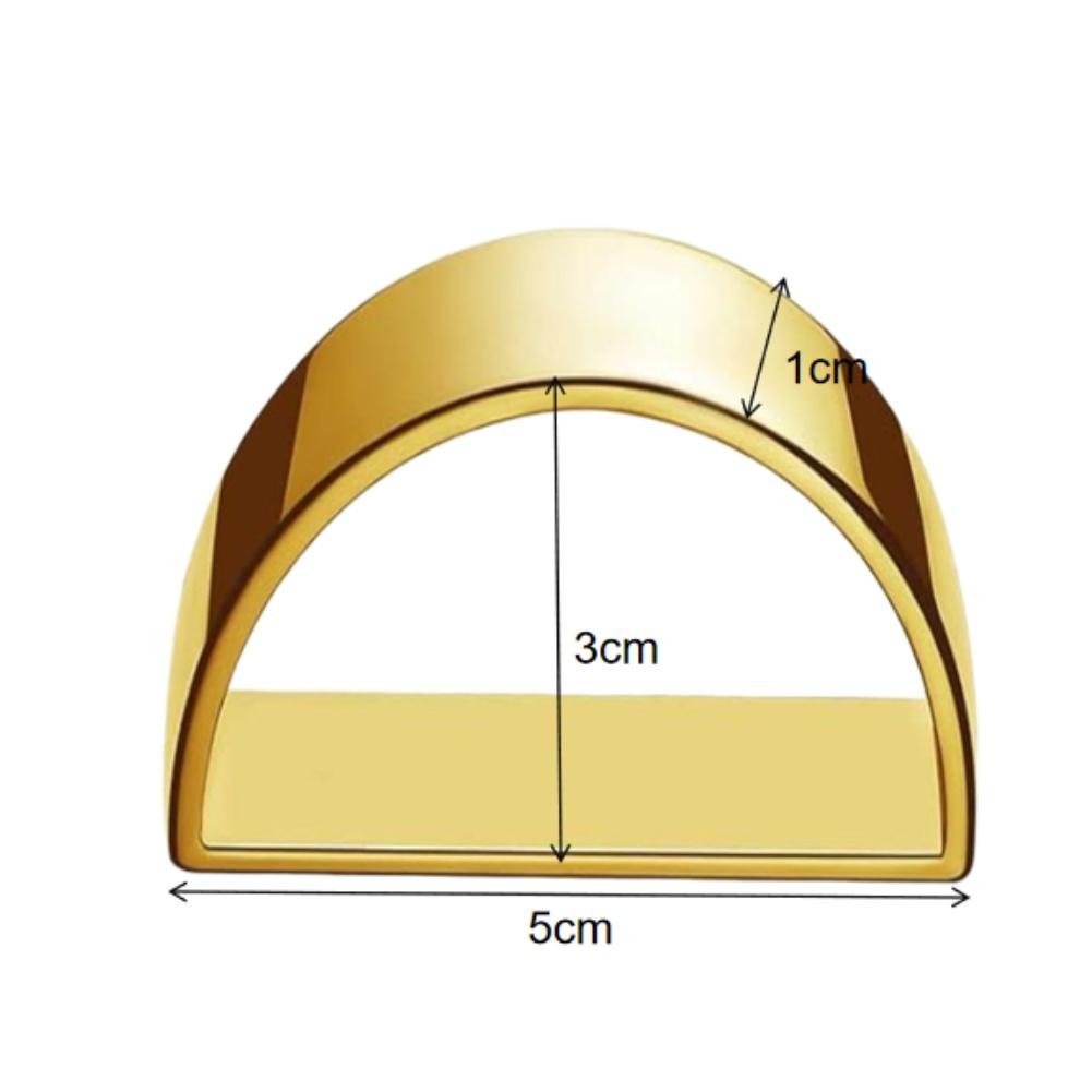 D Type Gold Napkin Rings Alloy Made 1 cm Diameter Compatible with Folded Napkins for Everyday and Formal Dining