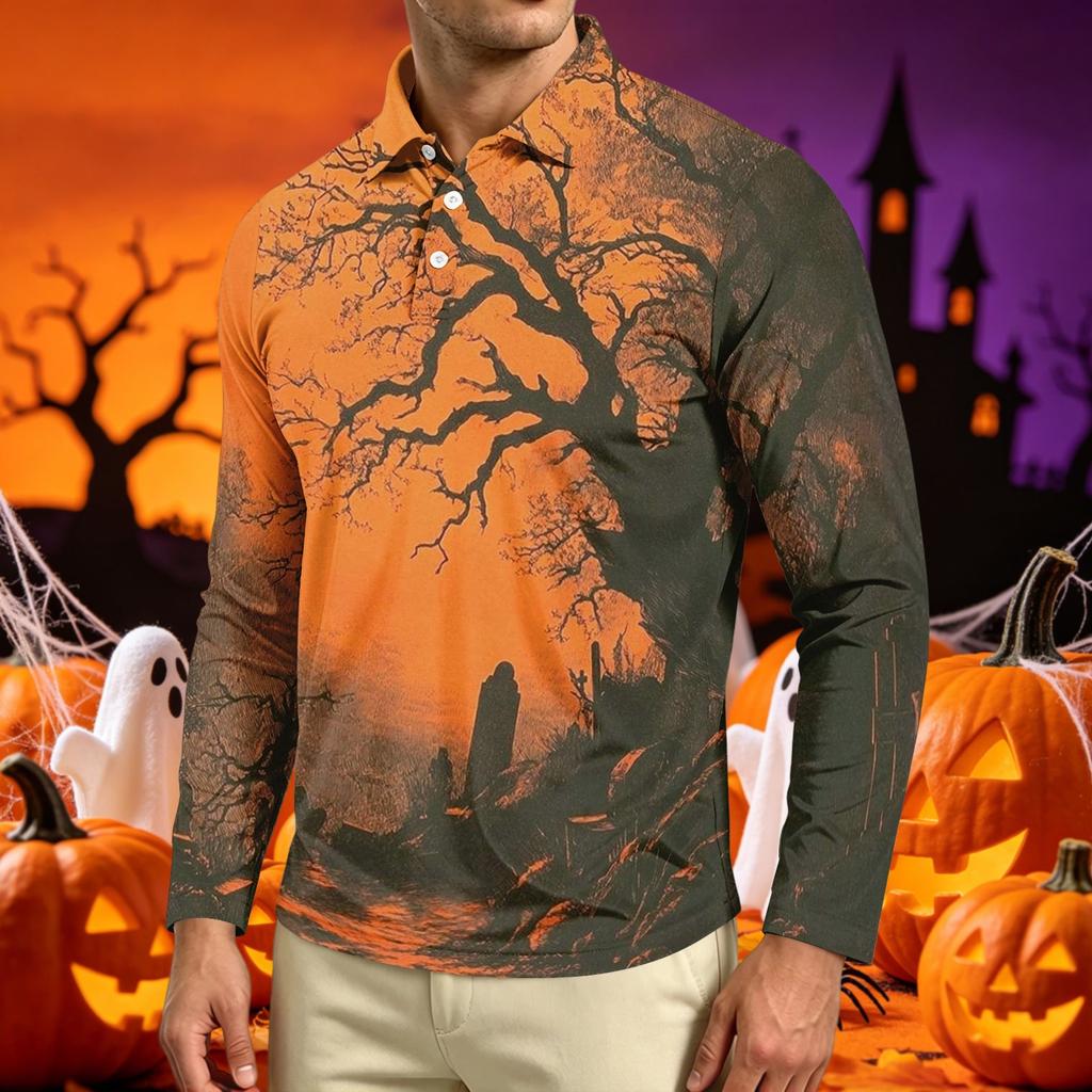 Men's Long Sleeve Casual T-Shirt Crew Neck Printed Graphic Tee Comfortable Fit Lightweight Material Suitable for Everyday Wear