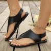 Casual Women Sandals Trend Summer Fashion Sandals Women Plus Size Solid Color Round Toe Shoes Comfortable Flat Shoes for Women