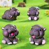 2Pcs Desktop Decoration  Simulated Pigmy Hippopotamus Eye-Catching Action Figure Trendy Ornament Cute Figurine