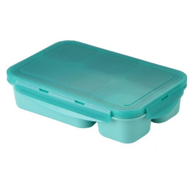 

5-Compartment Lunch Box Set Leak-Proof Bento Box with Sauce Container Spoon & Fork Student Food Container Dishwasher Safe зелений