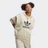 adidas Originalus Trefoil raidžių logotipo spaudas su raišteliu moteriškas džemperis smėlio spalvos IC5592