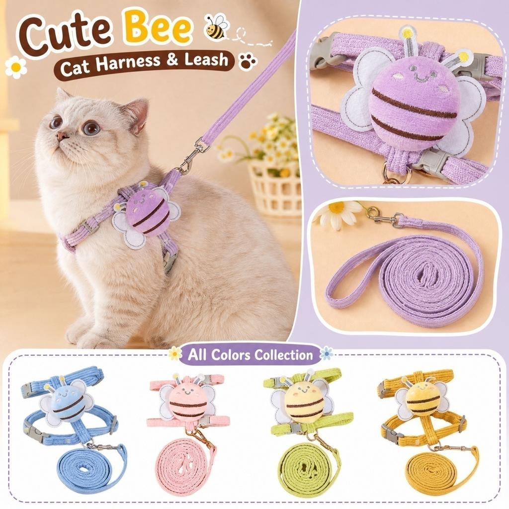 and Small Dog with Leash - Cute Print, Adjustable Vest Walking, 1.8m (6 ft) Leash