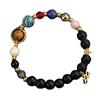 1PC Cosmic Planet Beaded Twelve Constellation Bracelet, Black Stone Twelve Constellation Beaded Bracelet