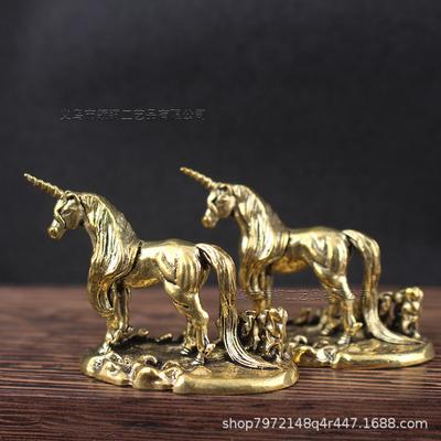 1 Stück Reines Messing Mini Einhorn Ornament Kleine Messing Handwerk Ornament Messing Auto Schlüsselanhänger Schmuck Ornamente Heim Wohnzimmer Dekoration Herren Schlüsselanhänger