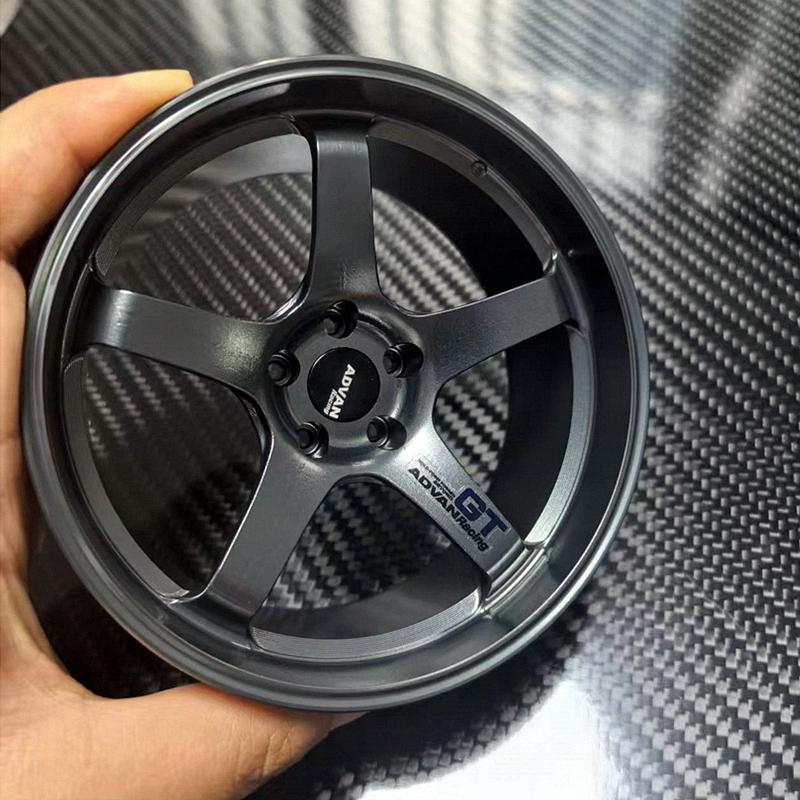 Metal Mini Road Wheel Rim, RAYs Aluminum Alloy Forged Refitting Wheel Model Modified Ornaments Desktop Display