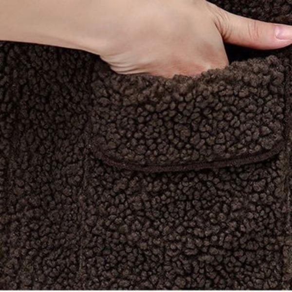 Dámský kardigan Vlněný Zesílený Vesty Jaro Podzim Výstřih do V Volný Vložený Sametové Vesty Studentský Top Bez rukávů Kabát