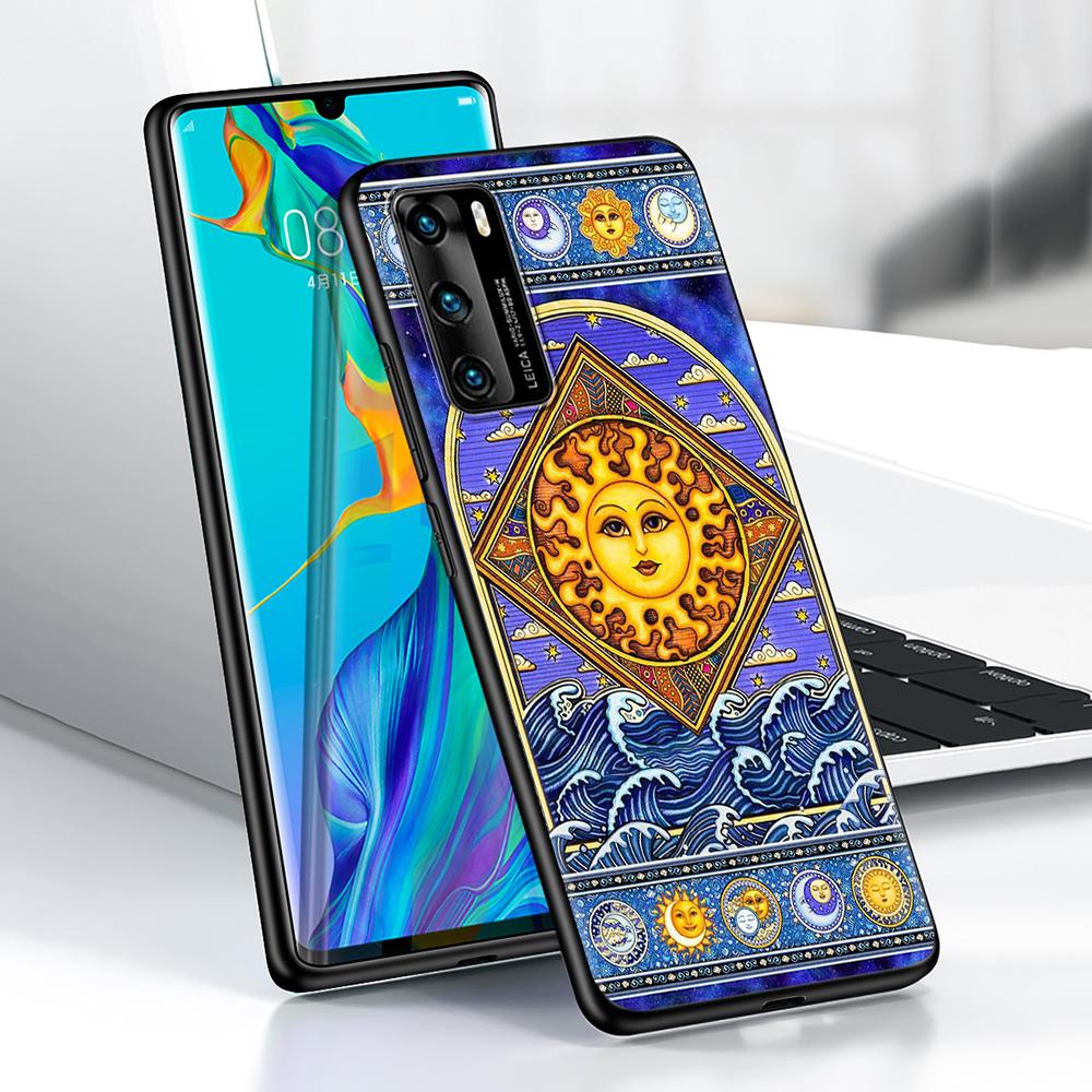 

Чехол Art Sun Face для Huawei P30 P Smart Z P40 Lite E P20 Y6 Y7 Y9 2019 Honor 8X Play 9A 50 20 9X Pro, черный мягкий чехол для телефона Honor Play 9A