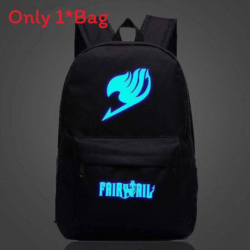 

Fairy Tail Backpack Canvas School Bag With Zipper For Students Travel Black