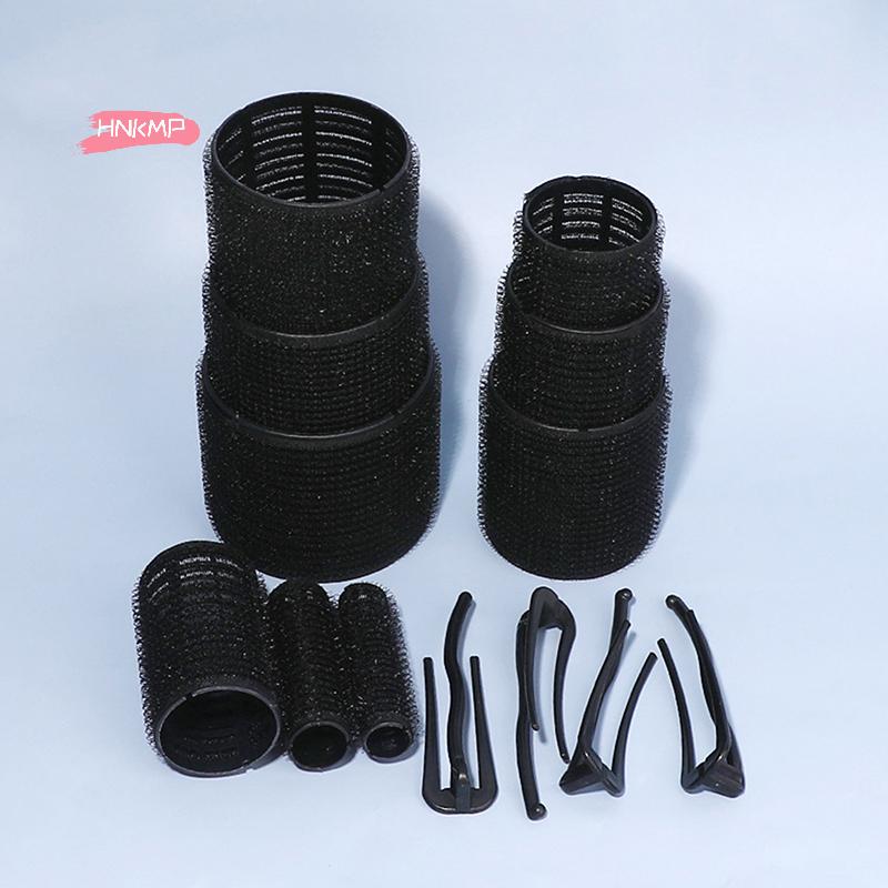 Black Self-Adhesive Hair Root Curler Rollers with Clips Lazy Styling Curling Hair Accessories for Women Fluffy Hair Tool