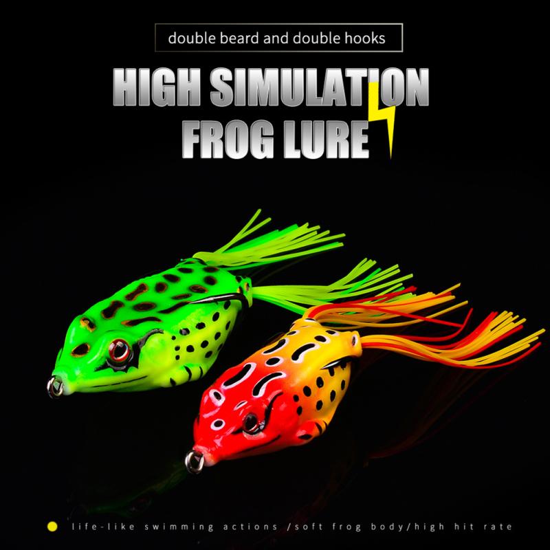 New! Thunder Frog Fishing Lure Lifelike Swimming Artificial Soft Bait With Double Hide Hook Fishing Gear