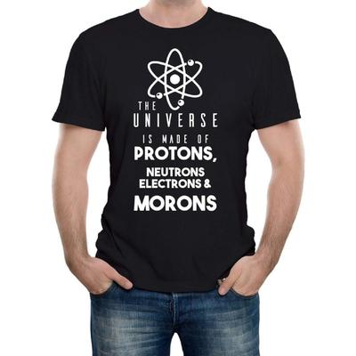 Reality Glitch The Universe Is Made from Protons, Neutrons, Electrons & Morons Mens T-Shirt