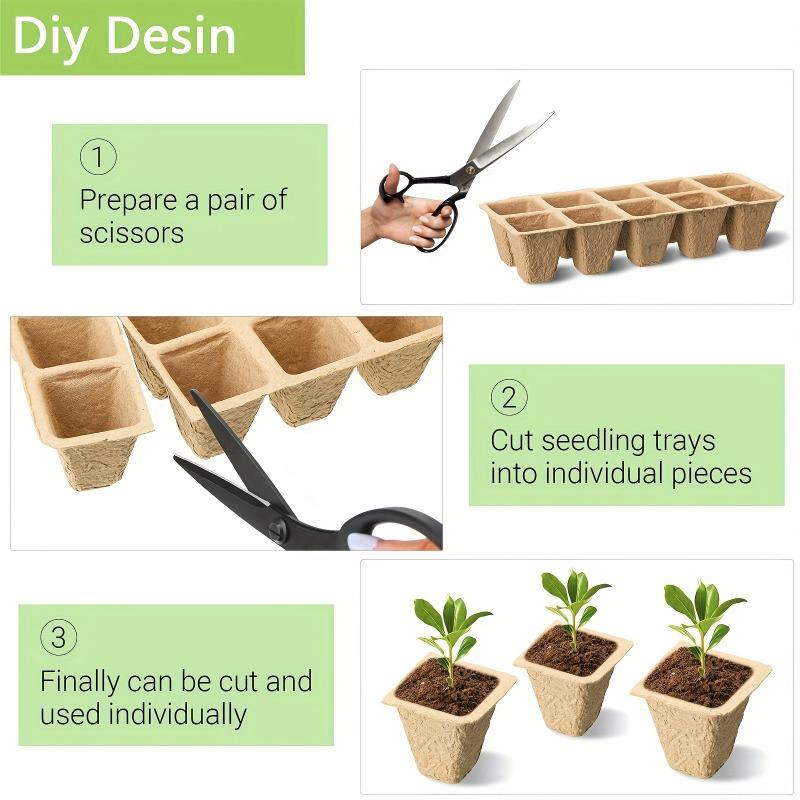 50-Topf Anzuchtschale Container-Gartenbau Anzucht-Set Anzuchttöpfe mit Moosauskleidung Garten Zubehör