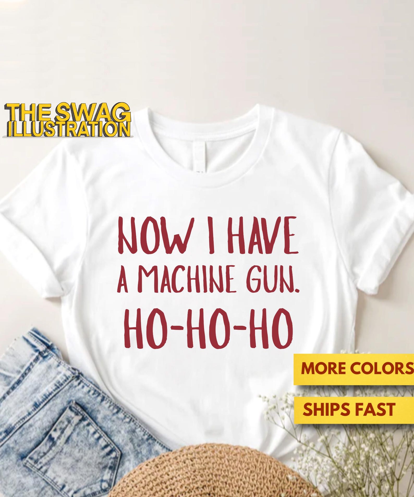 Funny Christmas Shirt, Now I Have A Machine Gun Ho Ho Ho Funny Christmas Shirt, Alan Rickman, Die Hard Movie Fans Gift Soft Premium Tee 3XL