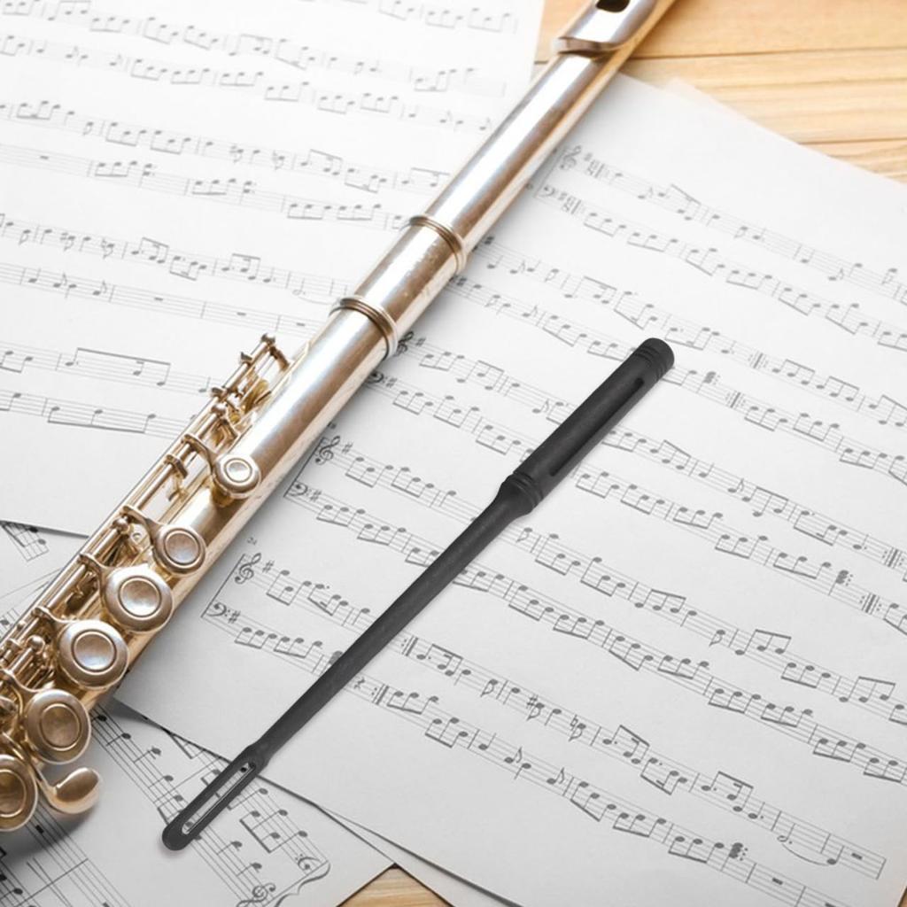 Ibasenice Cleaning Rod for Wind Instruments (Trumpet, Trombone, Euphonium, Flute, Piccolo) - Cleaning and Maintenance - ABS Plastic - Black - 26cm