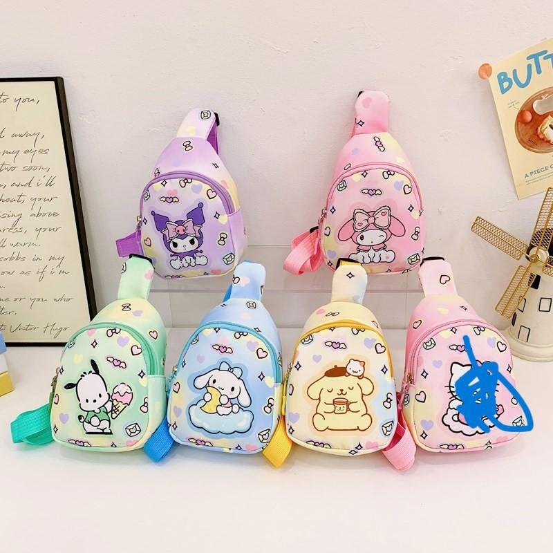 Adorable Cartoon Printed Children's Chest Bag Lightweight Nylon For Preschool Kids