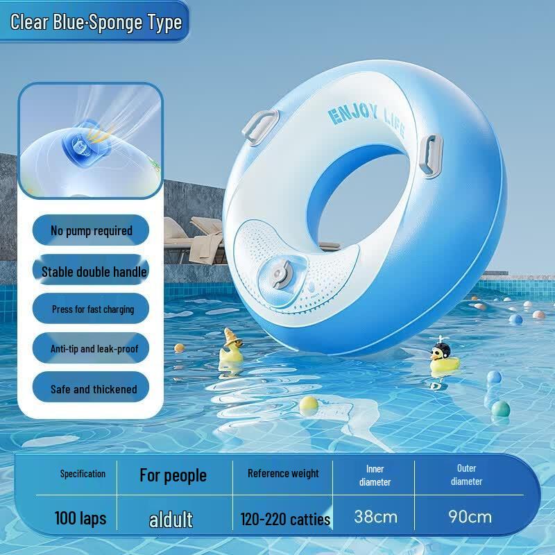 HANDUNYOU Press-to-Inflate Anti-Rollover Underarm Swim Ring