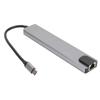 Type C Hub 8 In 1 4K HD Multimedia Interface USB 3.0 100Mbps RJ45 87W PD Multiport Adapter with