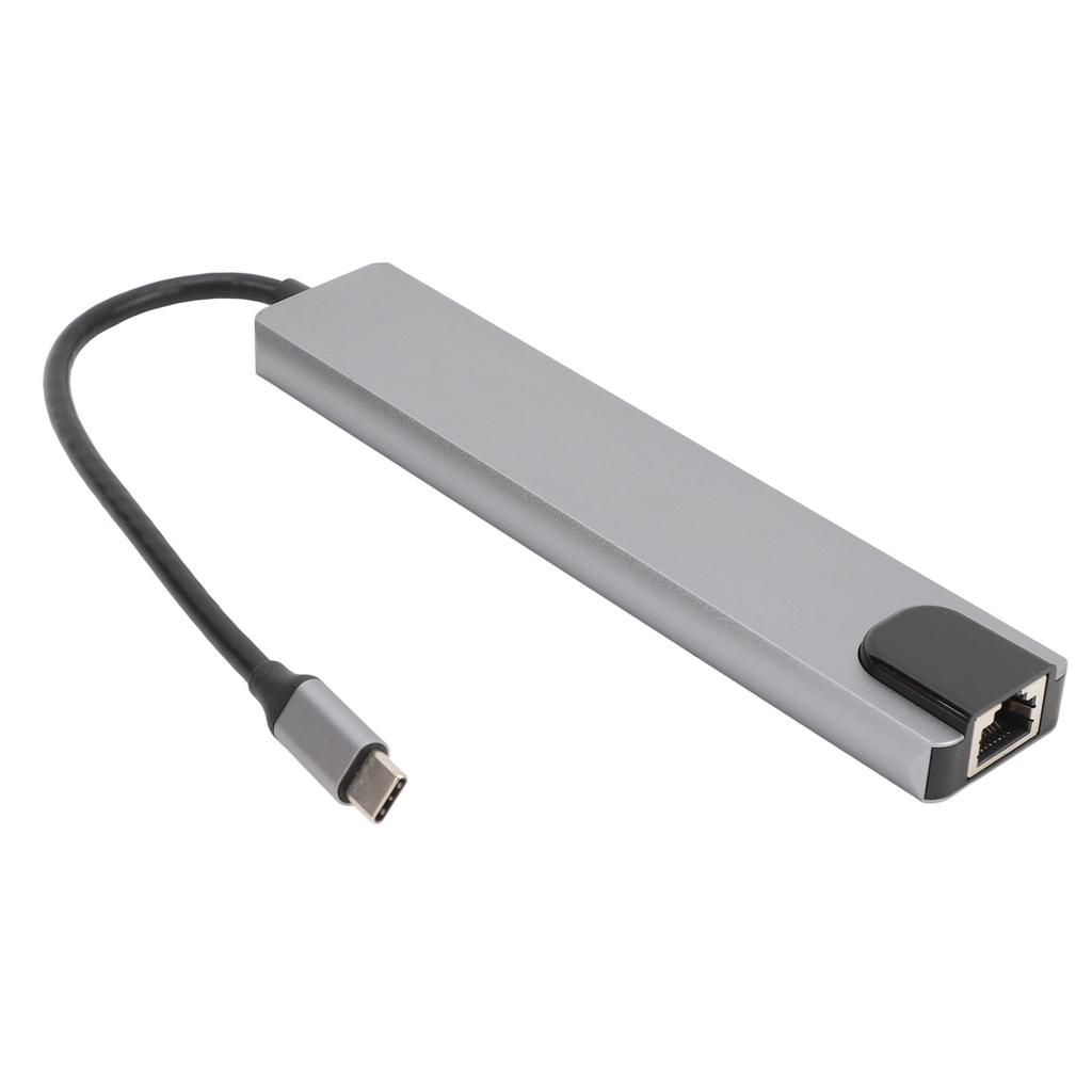 Type C Hub 8 In 1 4K HD Multimedia Interface USB 3.0 100Mbps RJ45 87W PD Multiport Adapter with