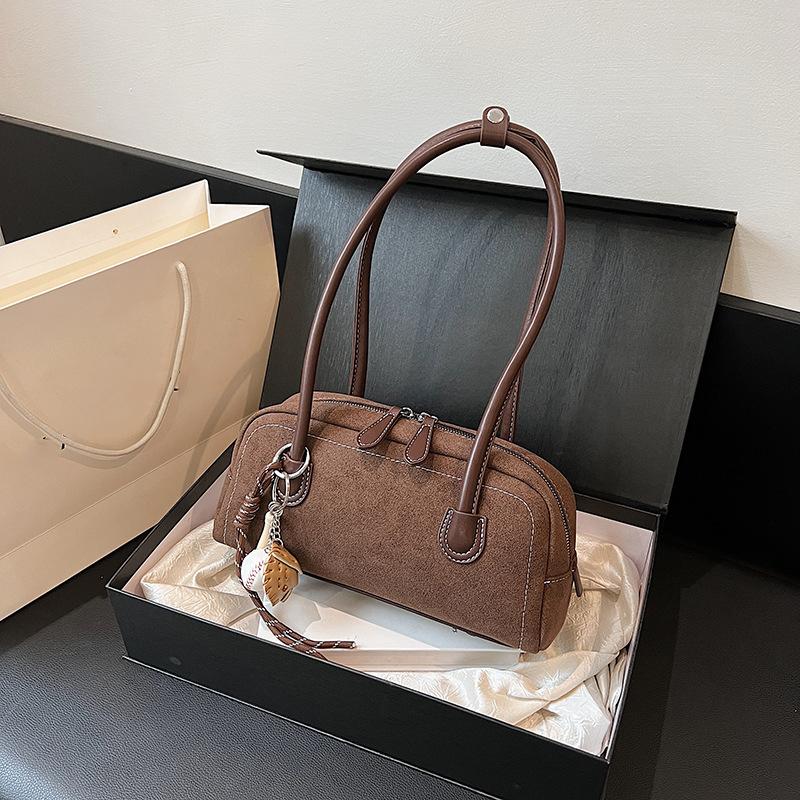 

Новая замшевая сумка через плечо для женщин с несколькими карманами, сумка под мышкой, однотонная сумка из искусственной замши на молнии