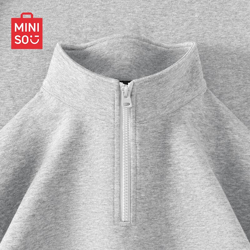 MINISO Unisex Half-Zip Stand Collar Heavyweight Sweatshirt